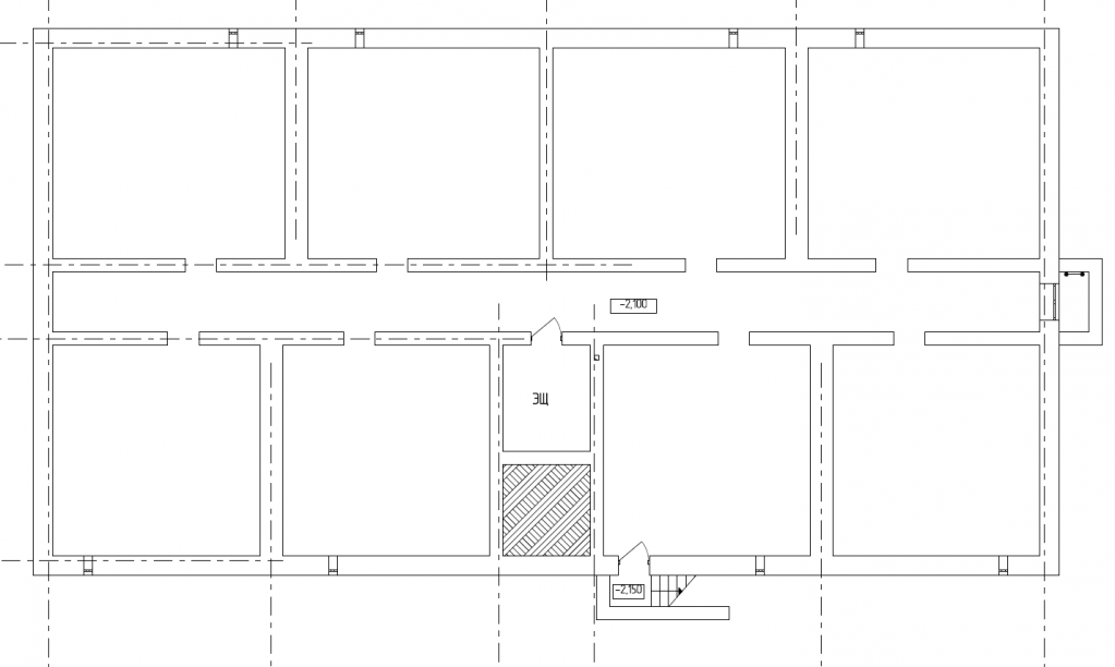 План технического этажа многоквартирного трехэтажного жилого дома повторного применения МКД 3.5