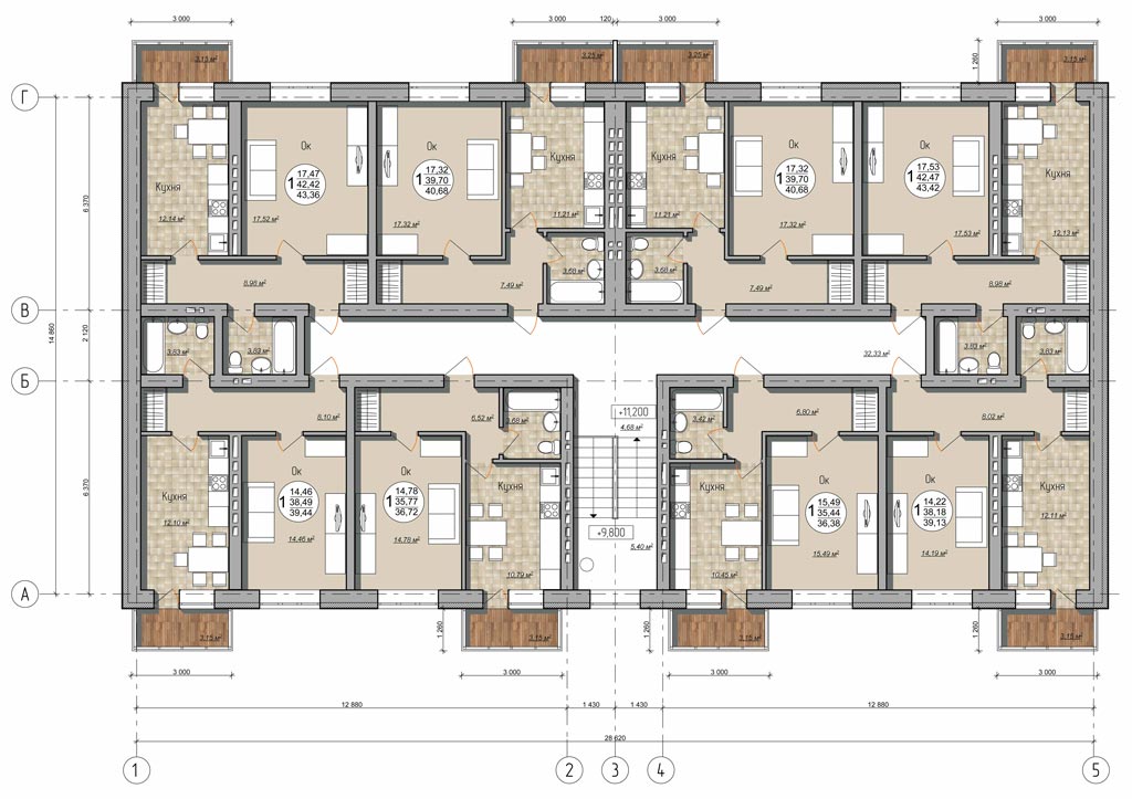 план типового этажа многоквартирный жилой дом
