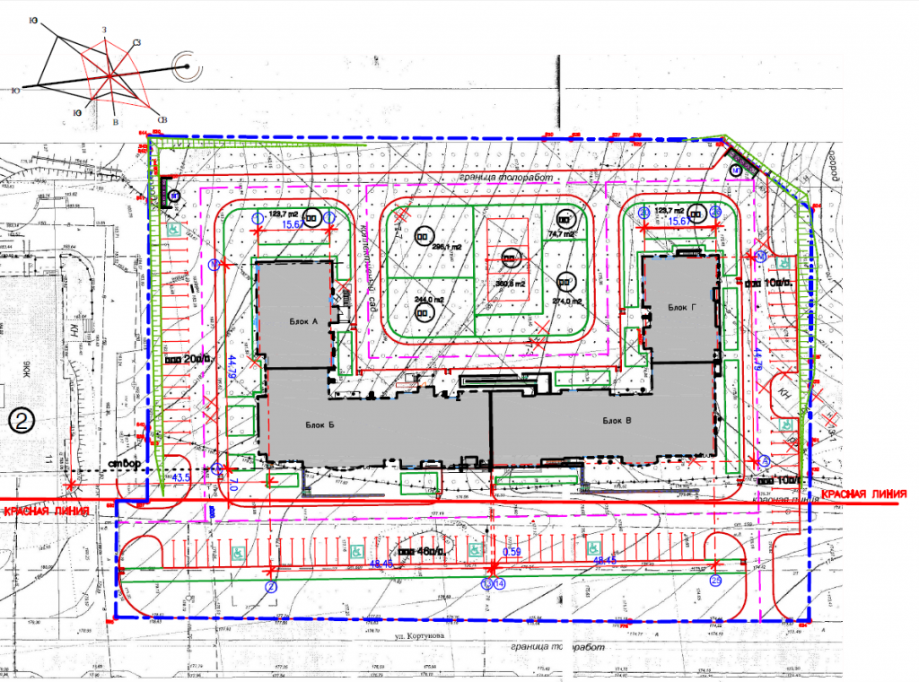 генплан, схема размещения многоквартирного 9 этажного жилого дома на участке
