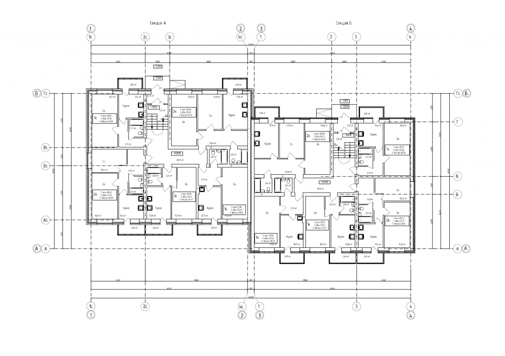 план первого этажа готовый проект многоквартирного жилого дома